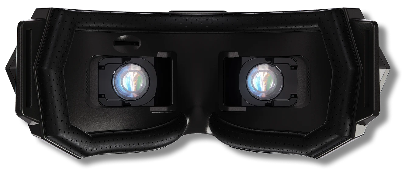 Rear View of the Headset, Showing the Optics.