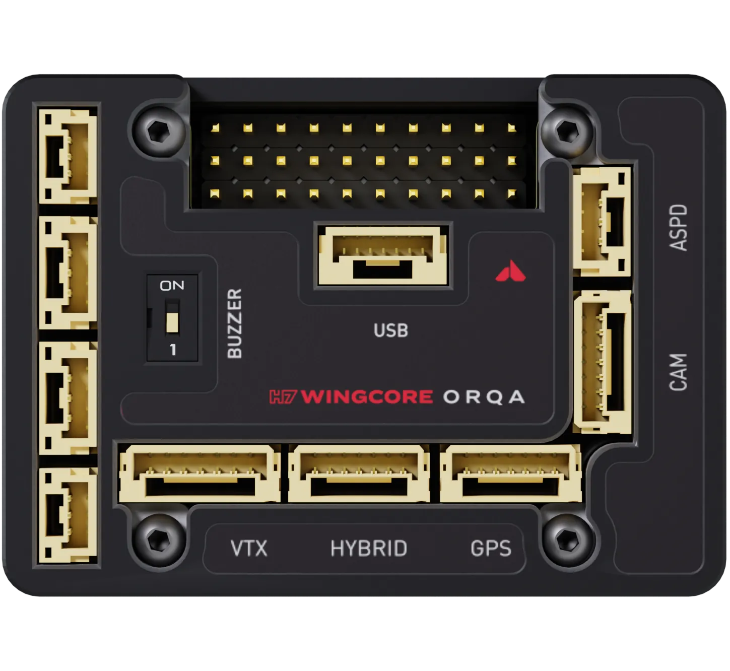 Top view of the device
